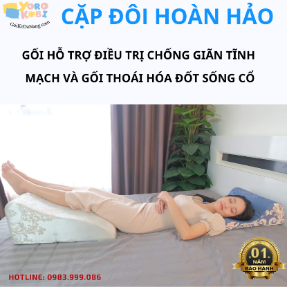 Hình ảnh của Gối hỗ trợ điều trị suy giãn tĩnh mạch Yorokobi - Cao 25cm