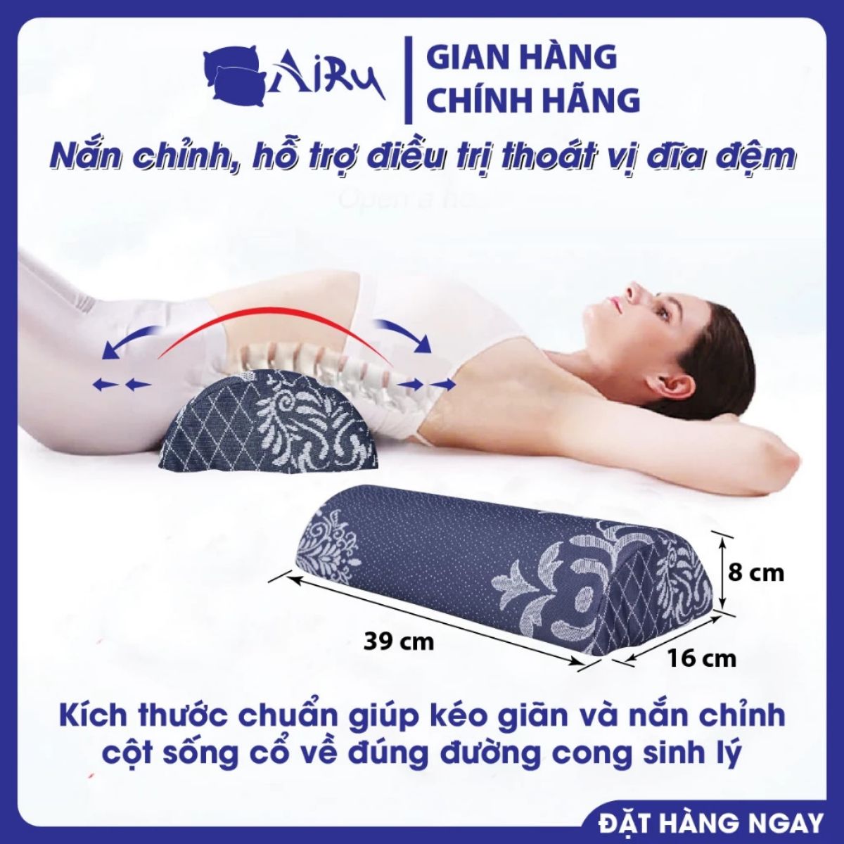 Gối kê lưng cao 8cm