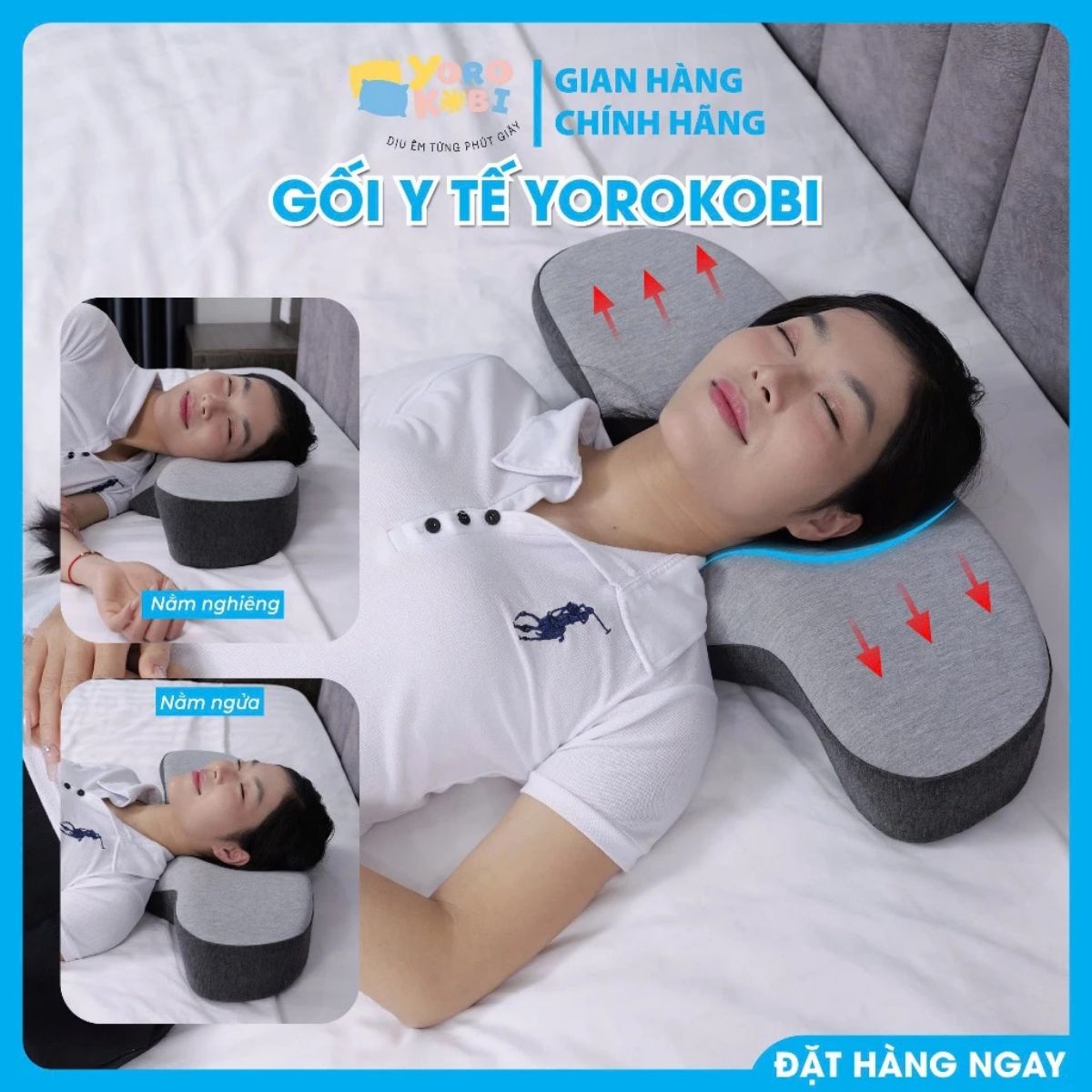 Gối ngủ công thái học con ếch YOROKOBI