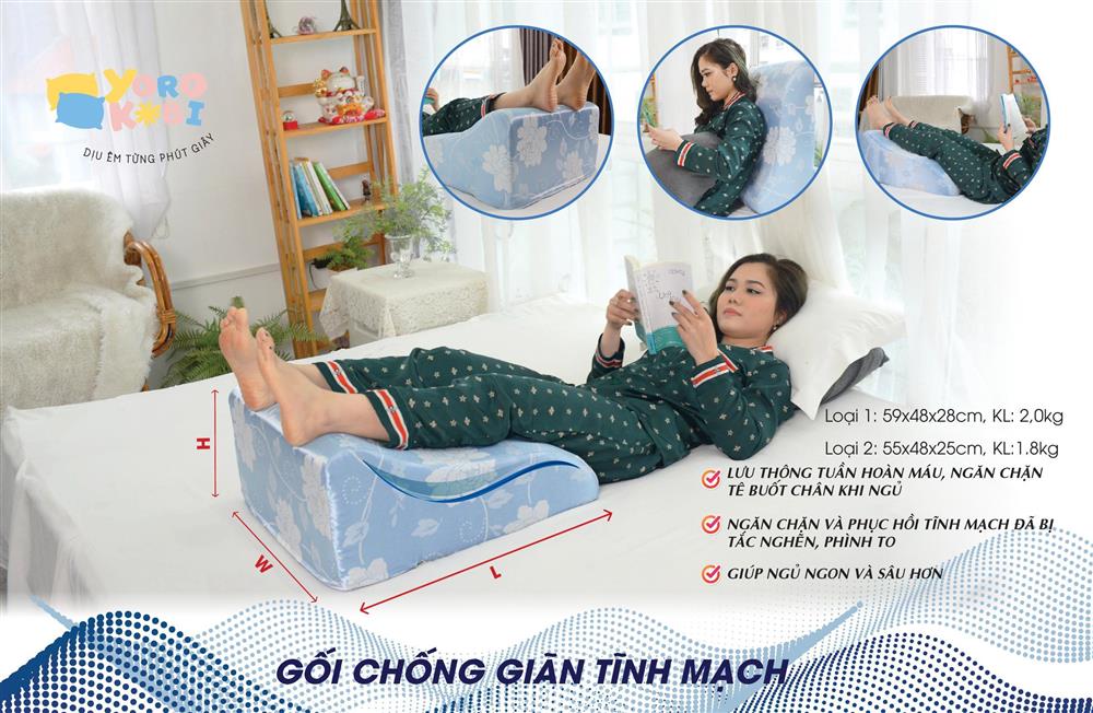 gối chống giãn tĩnh mạch chân YOROKOBI