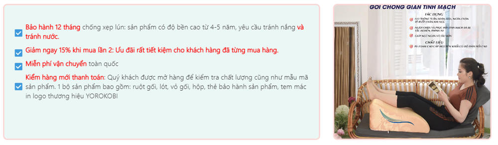 gối chống suy giãn tĩnh mạch YOROKOBI